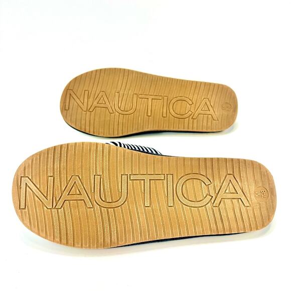 Nautica Livia Women Flip-Flop Sandal Sz 7 Navy White Stripes Embroidered Accent - Picture 8 of 12
